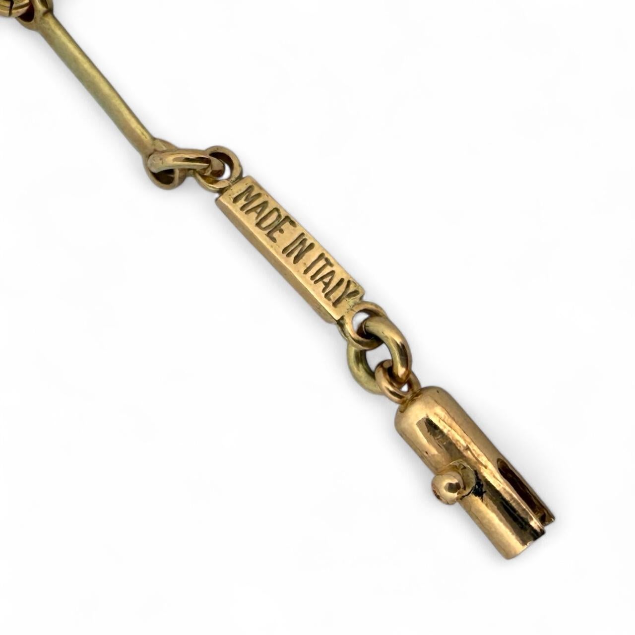 Vintage Grape Leaf Italienisch gemacht Halskette 14K Gelbgold im Angebot 4