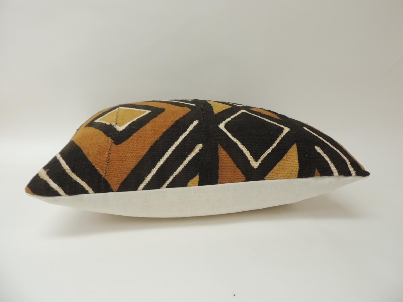 Tribal Vintage Graphic African Artisanal Textile Mudcloth Decorative Bolster Pillow
