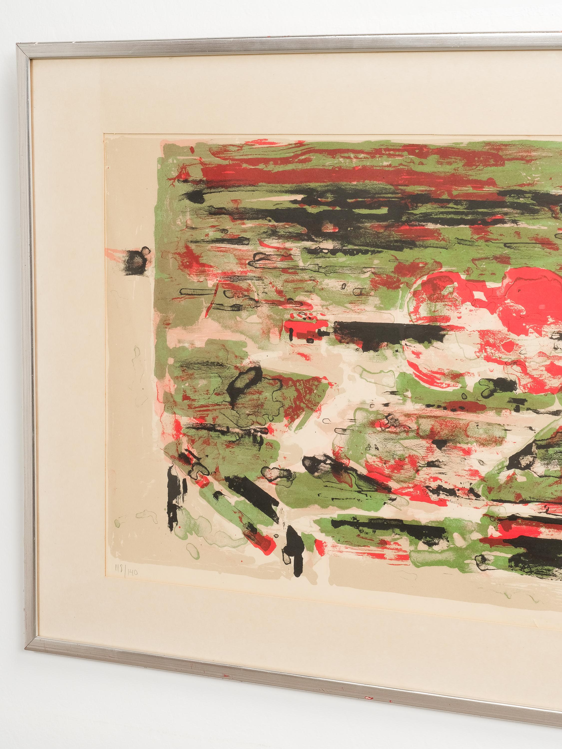 Framed lithograph by Swedish artist Gösta Lindqvist (1928 - 2022).

Signed & numbered