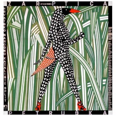 Vintage Graphic Poster Boris Bucan Pretuska Firebird Linen Backed Art Bird