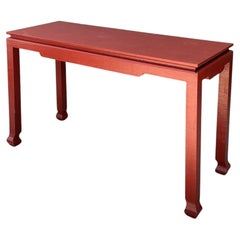 Table console Ming vintage en toile d'herbe