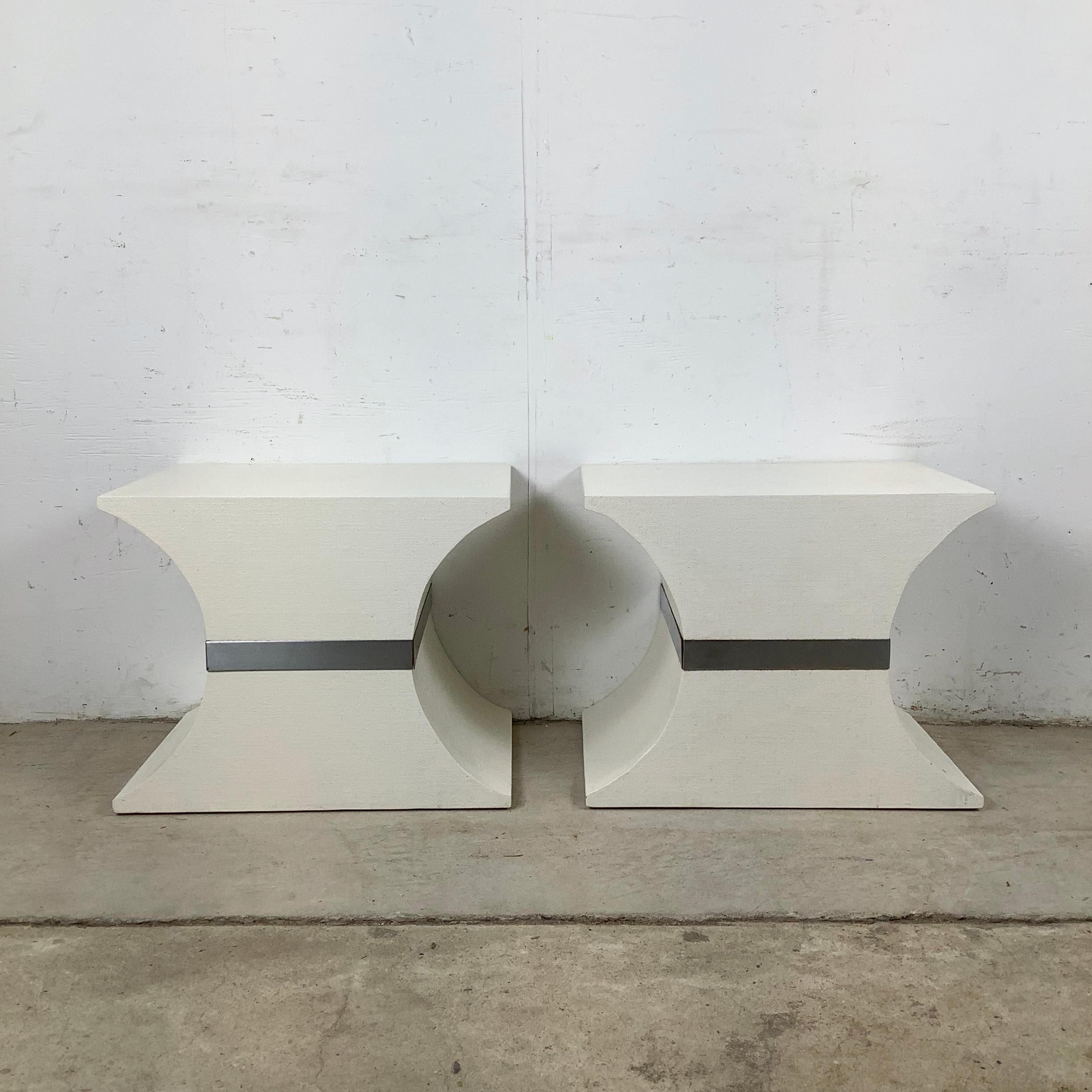 Sièges vintage en toile d'herbe à la manière de Karl Springer en vente 13