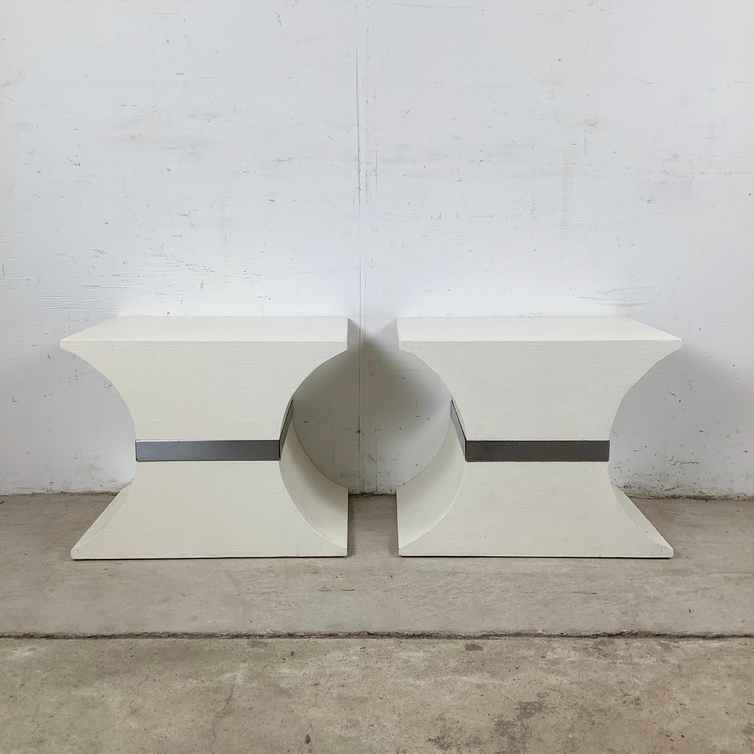 Sièges vintage en toile d'herbe à la manière de Karl Springer en vente 1