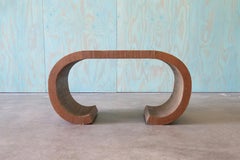 Vintage Grasscloth Table after Karl Springer Hollywood Regency Glamour