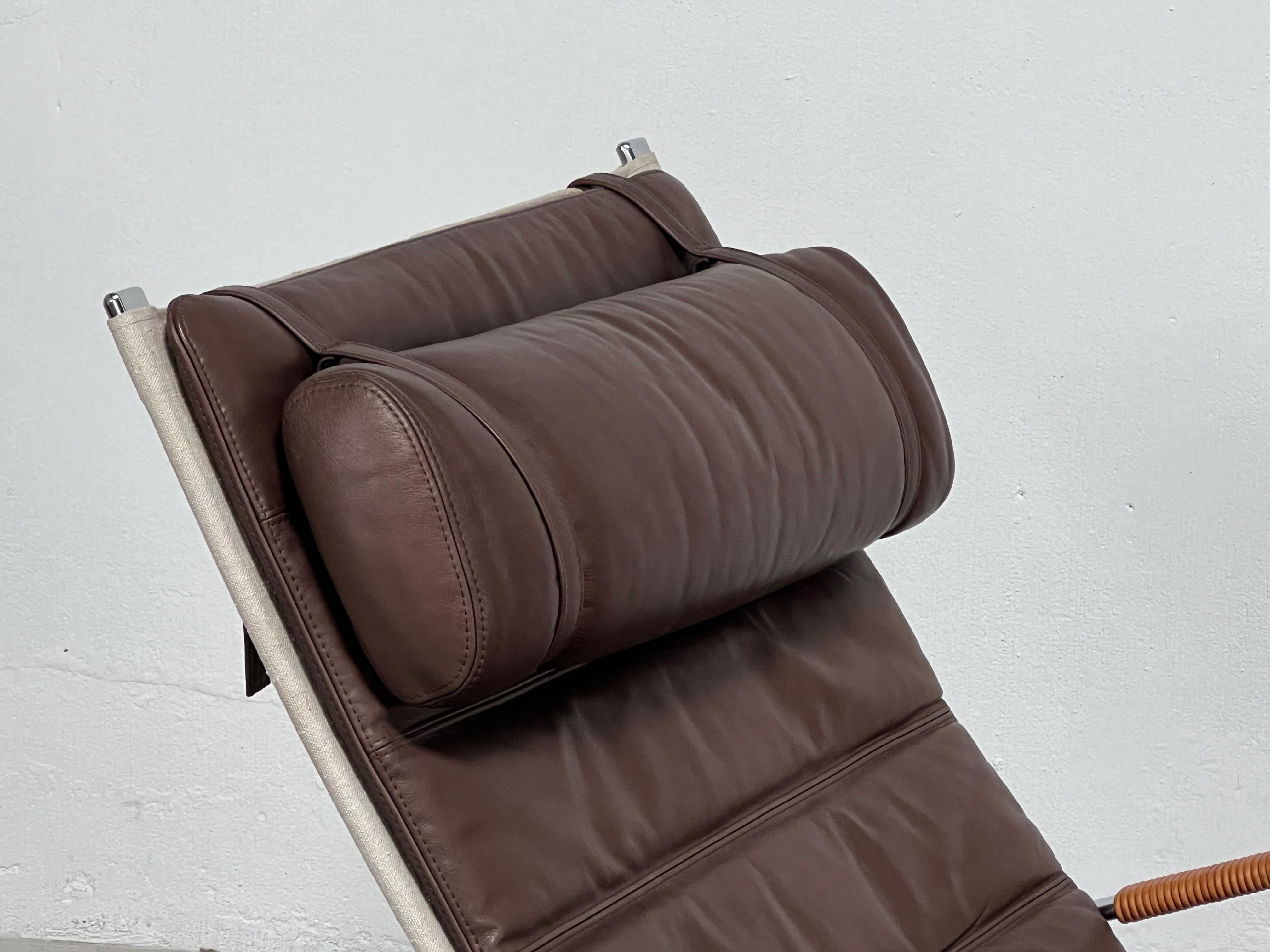 Leather Vintage Grasshopper Chair by Preben Fabricius + Jørgen Kastholm For Sale