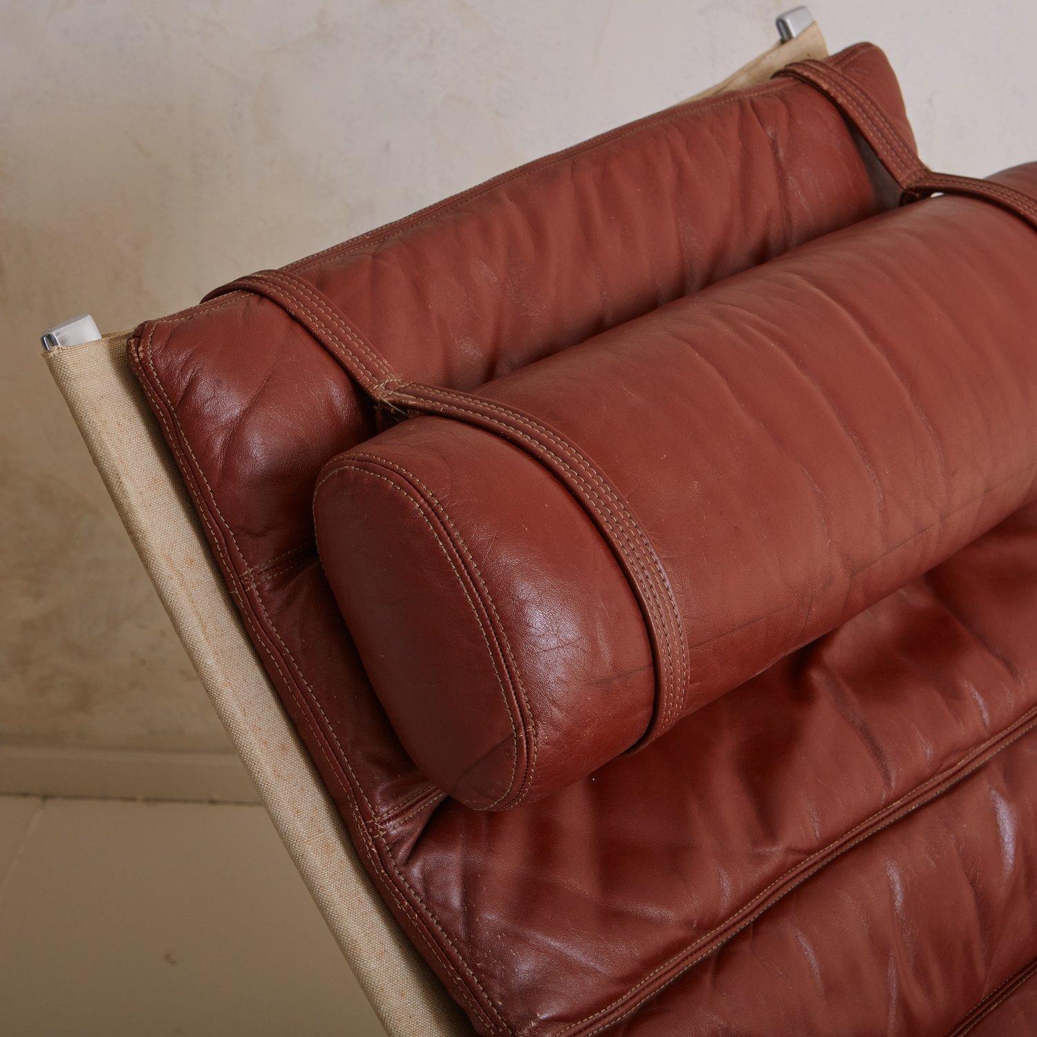 Cuir Chaise Vintage Grasshopper de Preben Fabricius + Jørgen Kastholm en vente