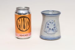 Vintage Gray and Blue Glazed Stoneware Mini Crock / Carafe by Deanna Nichols