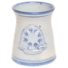 Vintage Gray and Blue Glazed Stoneware Mini Crock / Carafe by Deanna Nichols