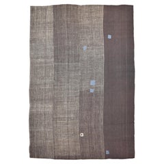 Vintage Gray and Brown Goat Hair Kilim 11'2''x16'3''