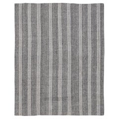 Antique Gray and White Striped Goat Hair Rug 8'3''x10'4''