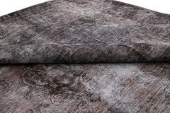 Vintage Gray/Rust Handmade Distressed Overdyed Wool Rug