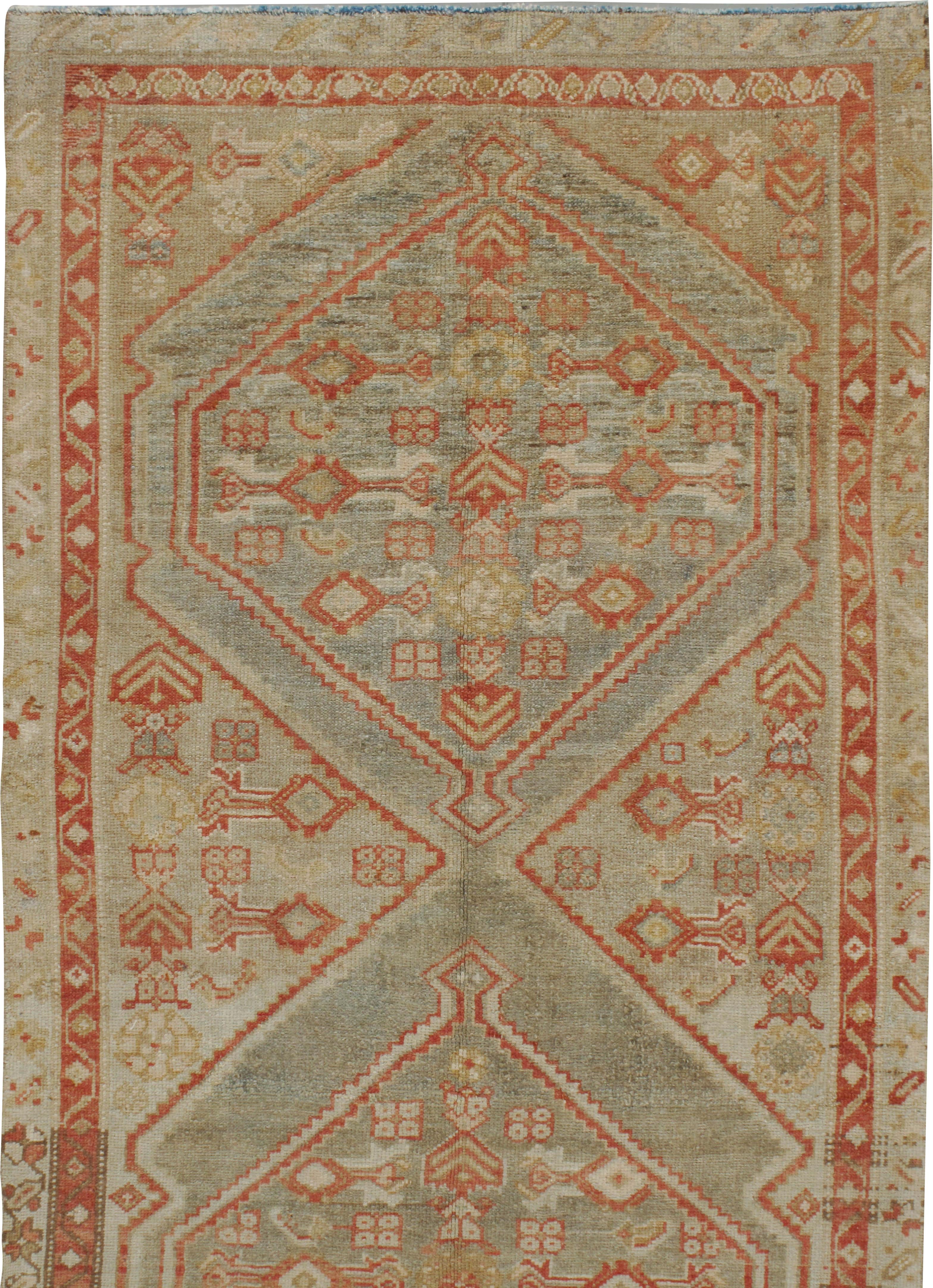 Perse Vintage Gray Blue Persian Malayer Runner 3'7 x 16'. en vente