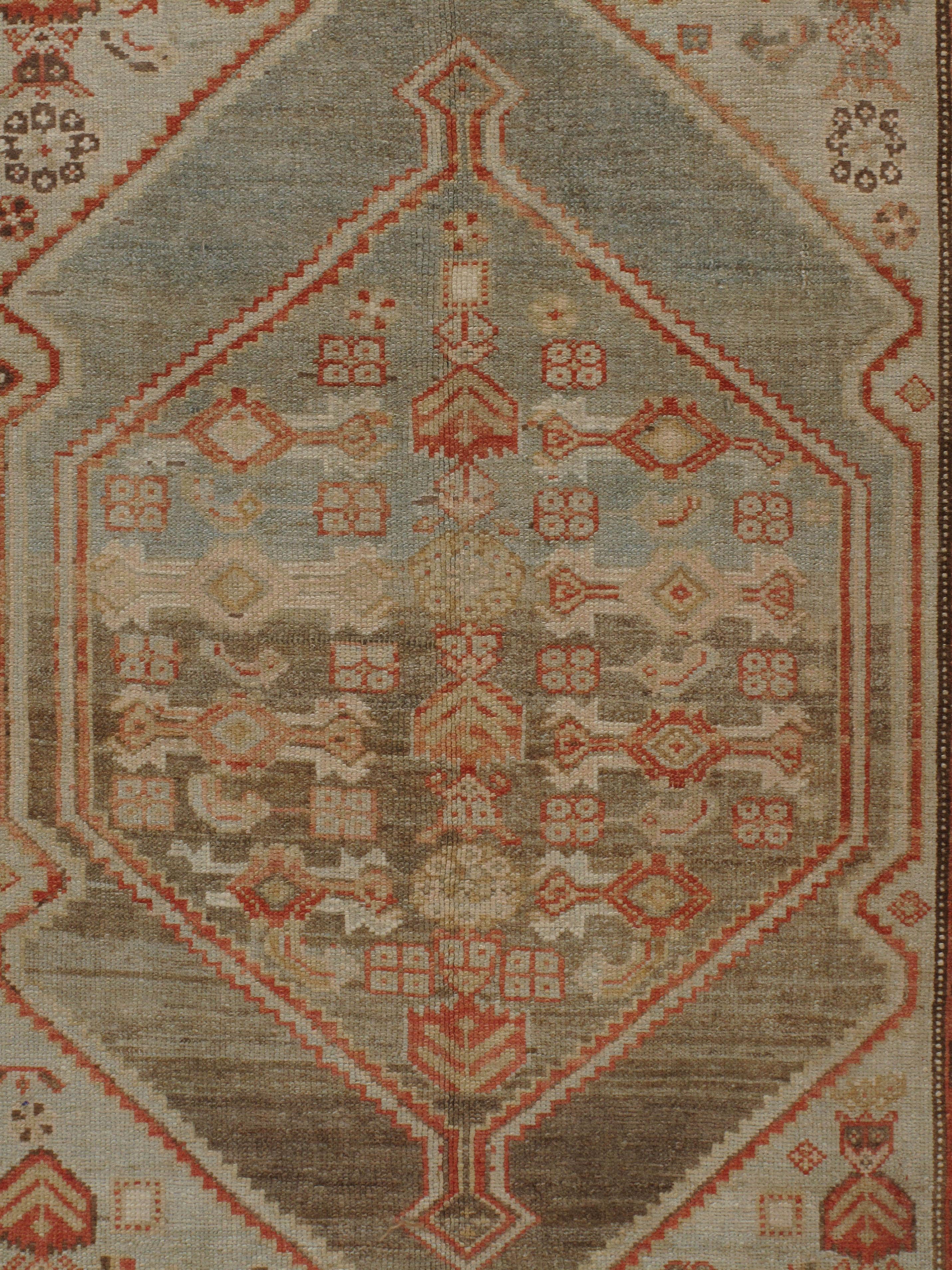 Vintage Gray Blue Persian Malayer Runner 3'7 x 16'. Bon état - En vente à New York, NY
