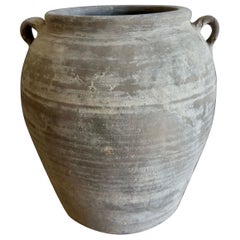 Vintage Gray Clay Weathered Pottery -2 Handled Pots