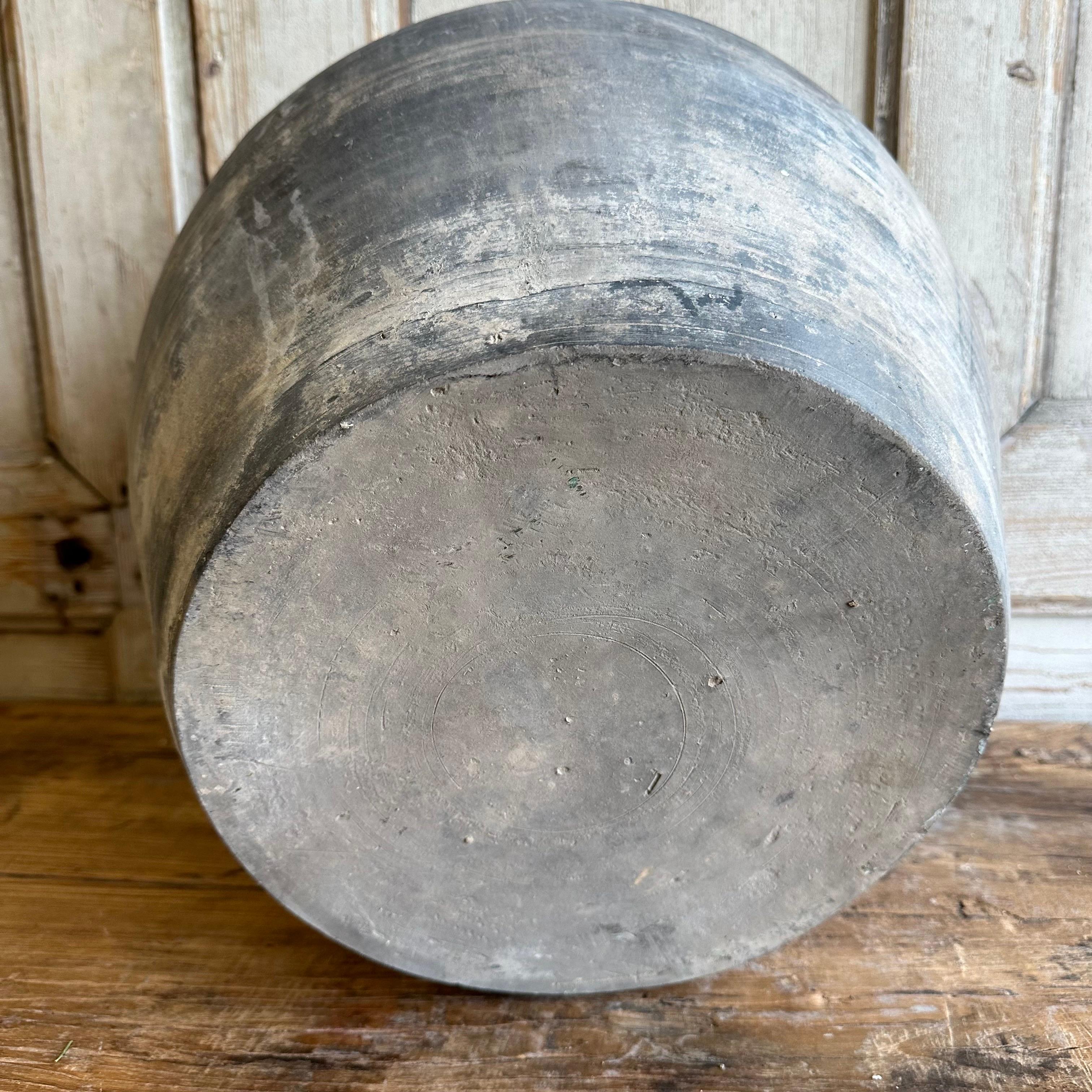 Asian Vintage Gray Clay Weathered Pottery