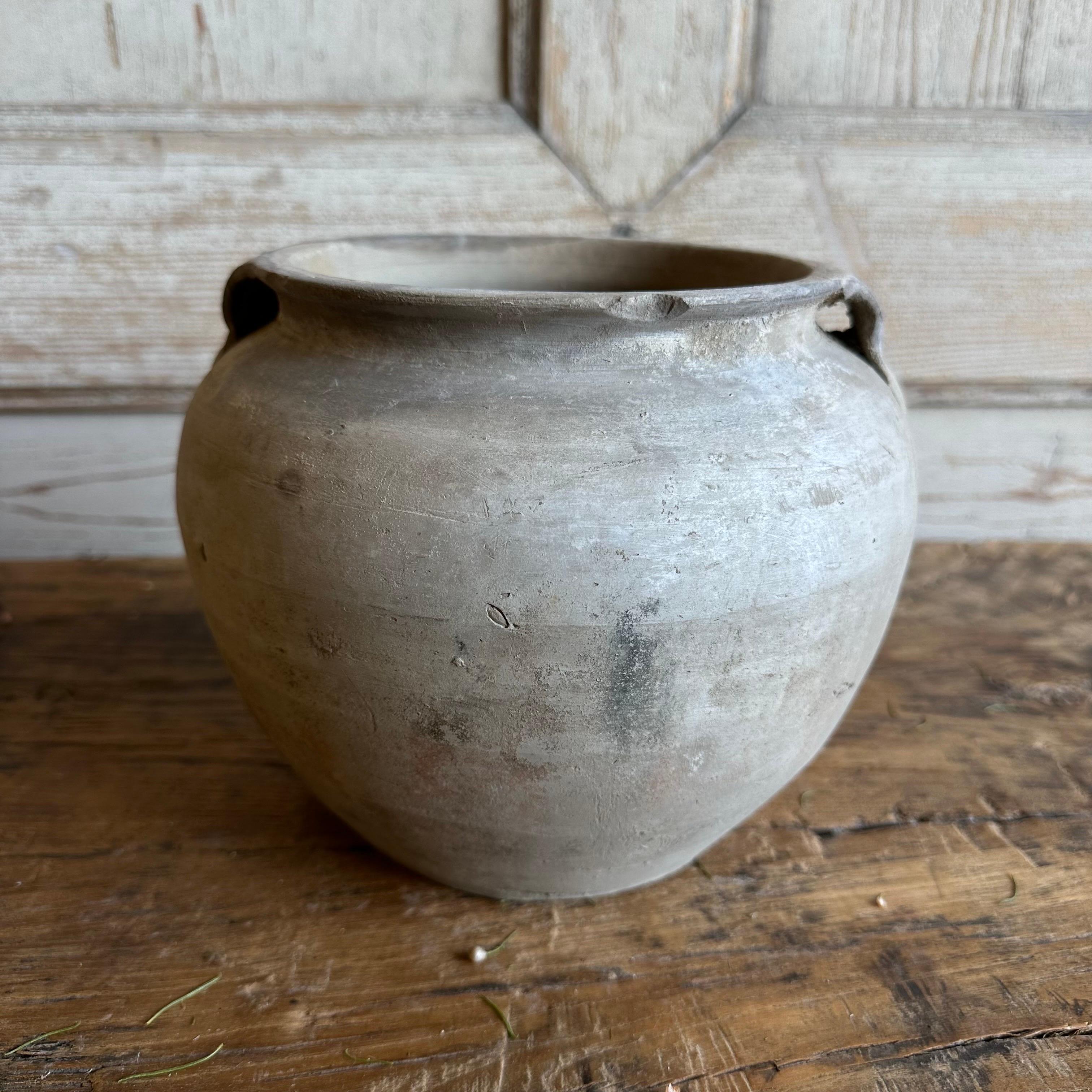 Vintage Gray Clay Weathered Pottery In Good Condition In Brea, CA