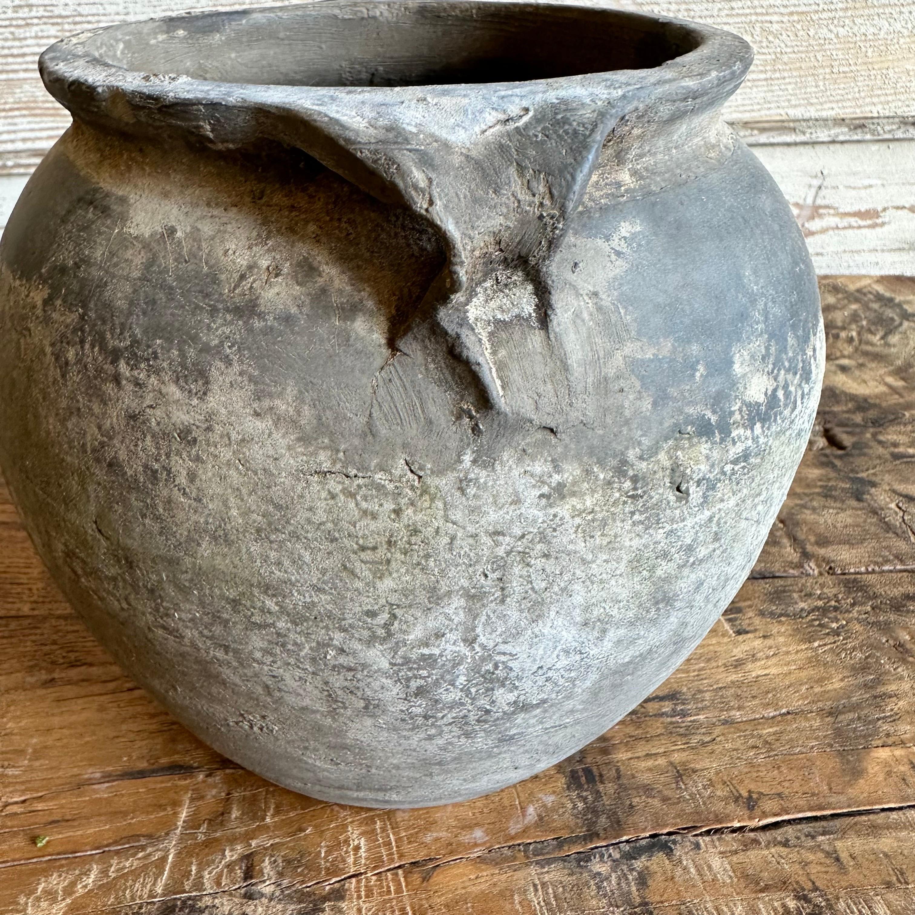 Vintage Gray Clay Weathered Pottery In Good Condition In Old Town Orange, CA