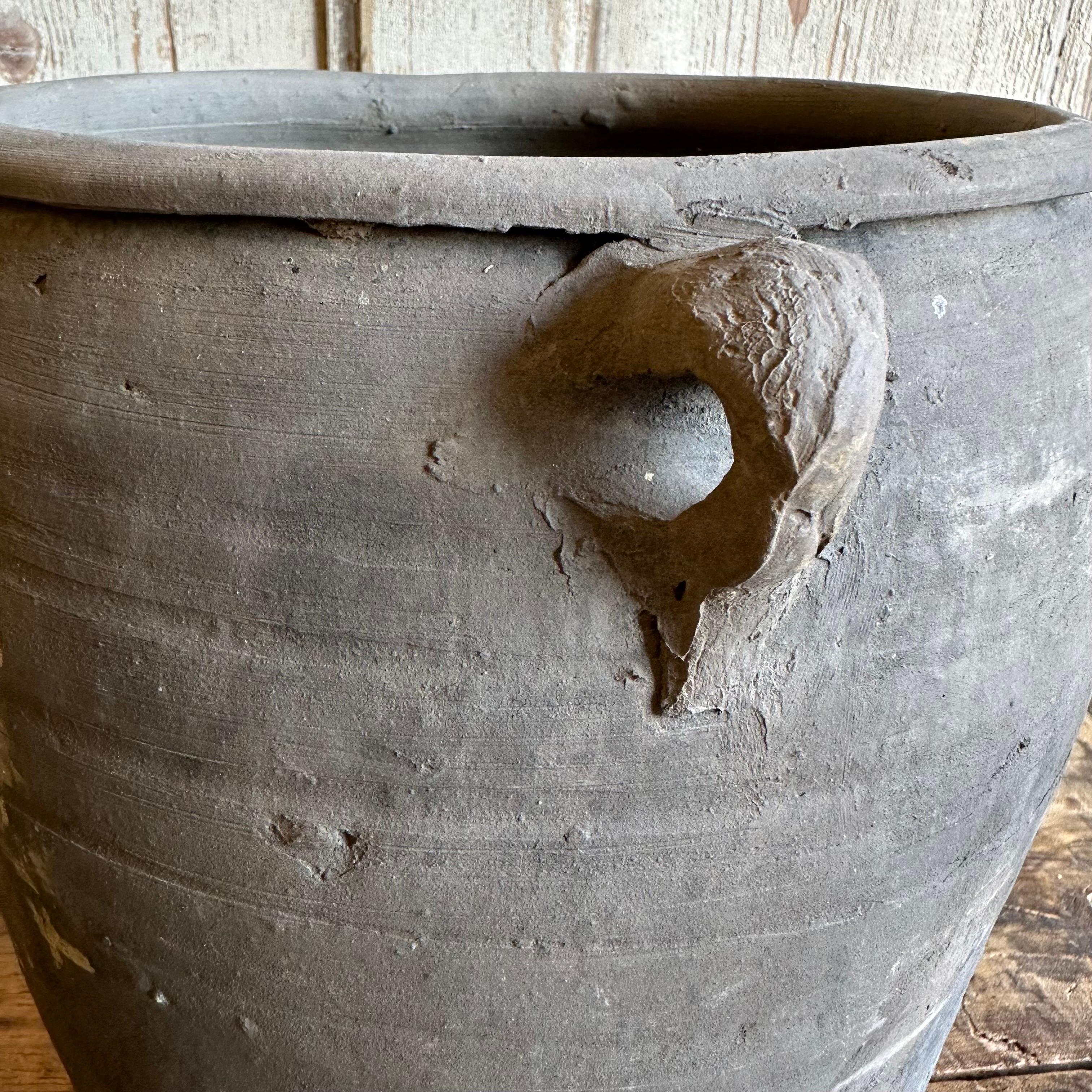 Vintage Gray Clay Weathered Pottery In Good Condition In Old Town Orange, CA