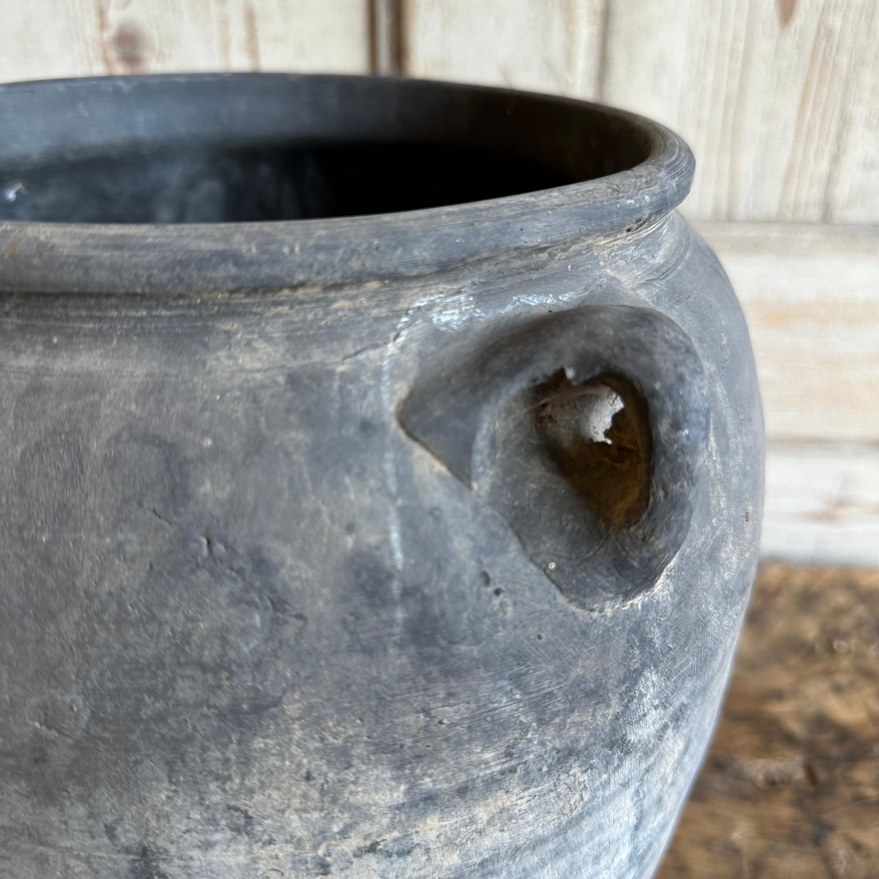 Vintage Gray Clay Weathered Pottery In Good Condition In Old Town Orange, CA