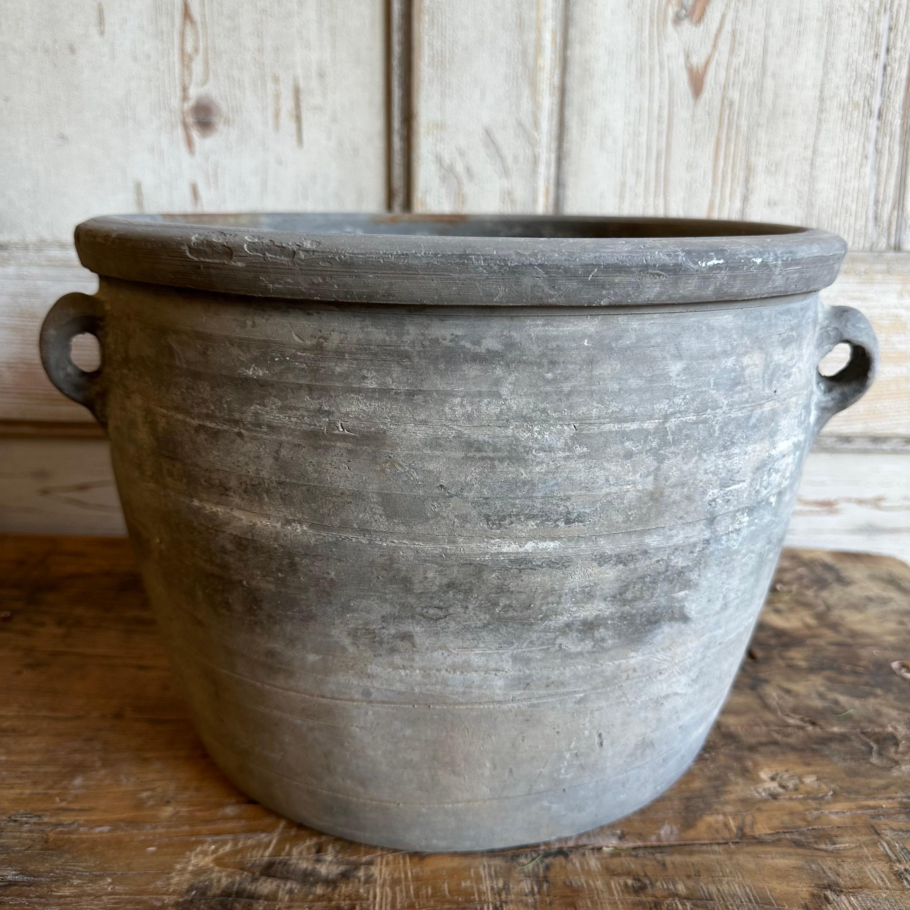 20th Century Vintage Gray Clay Weathered Pottery For Sale