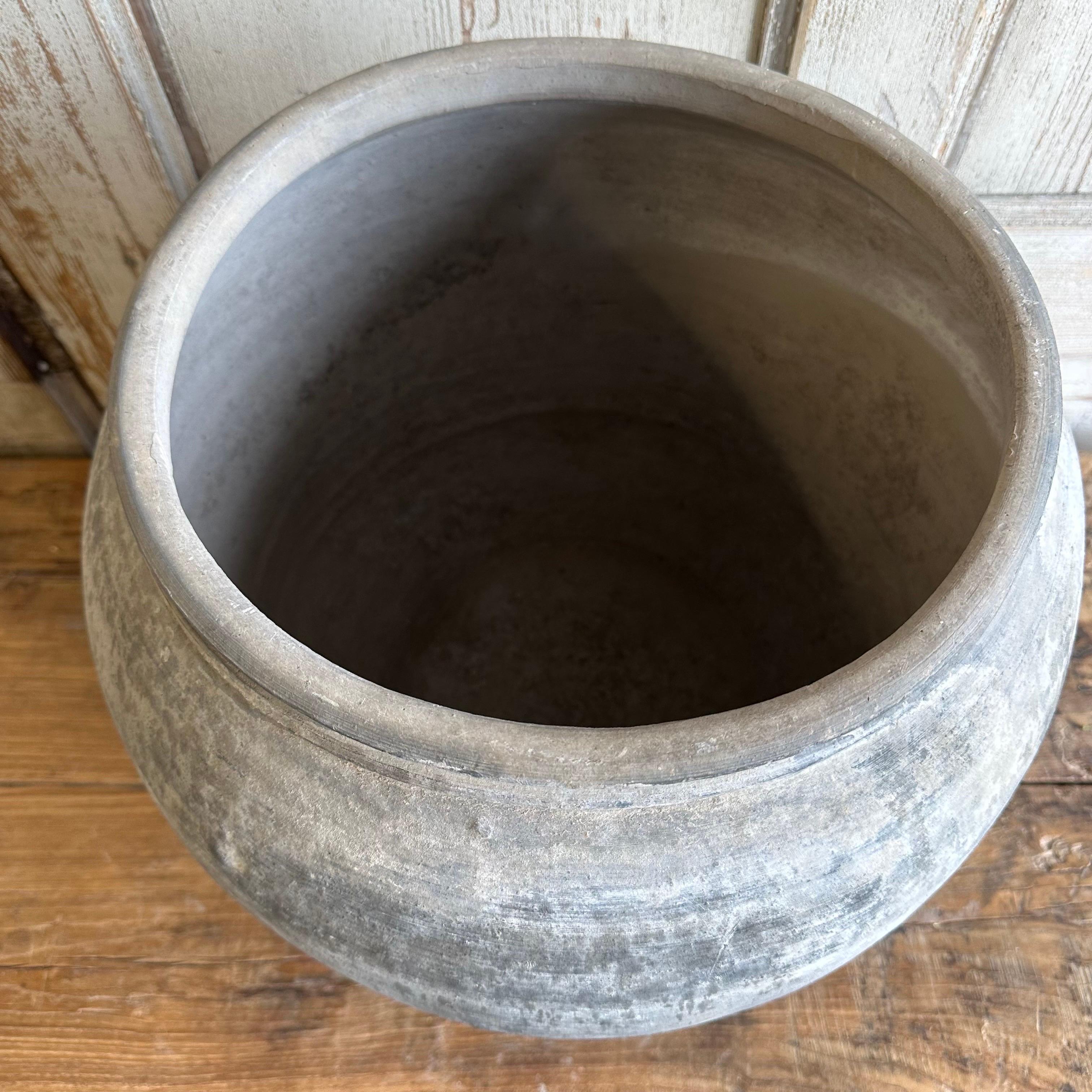 20th Century Vintage Gray Clay Weathered Pottery For Sale