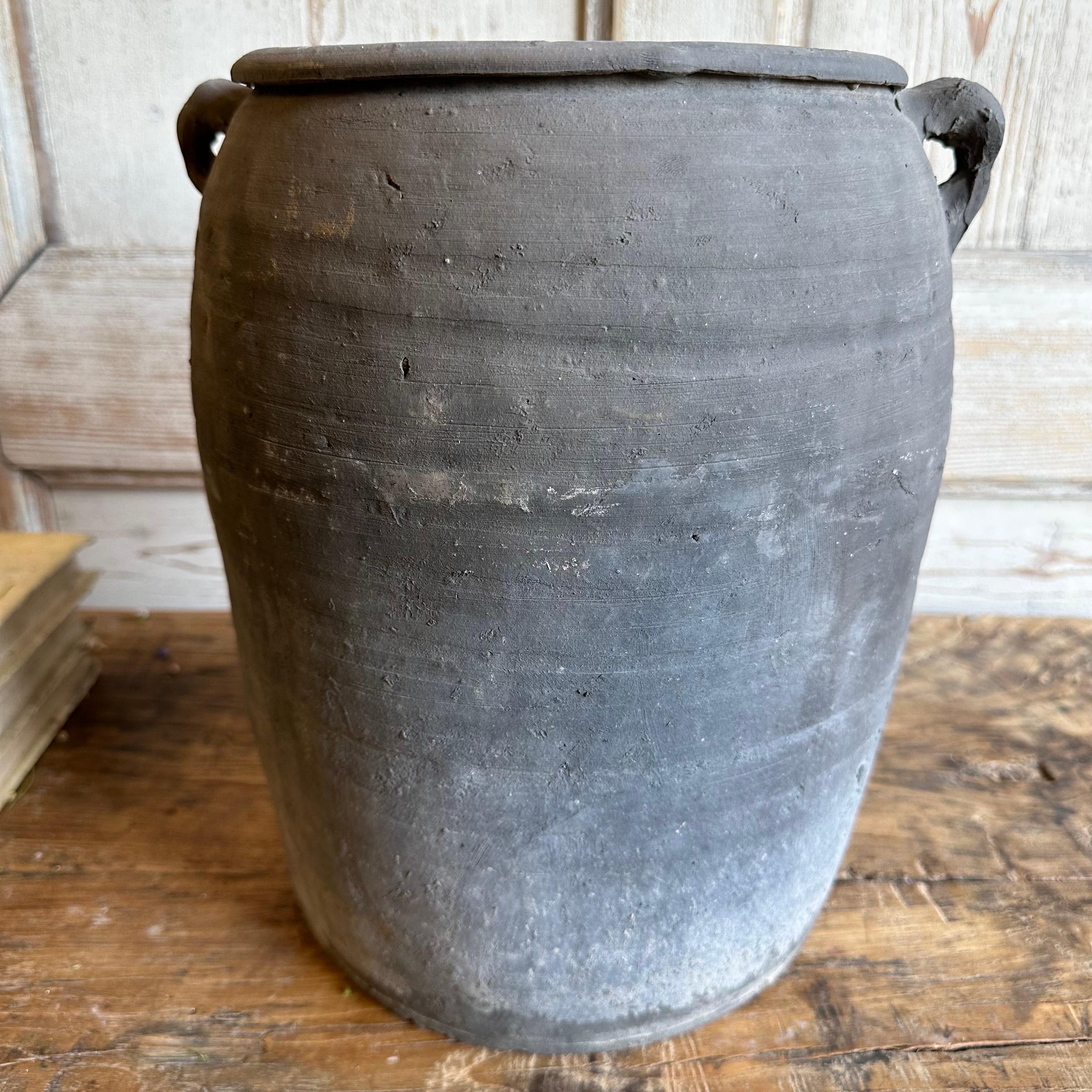 20th Century Vintage Gray Clay Weathered Pottery