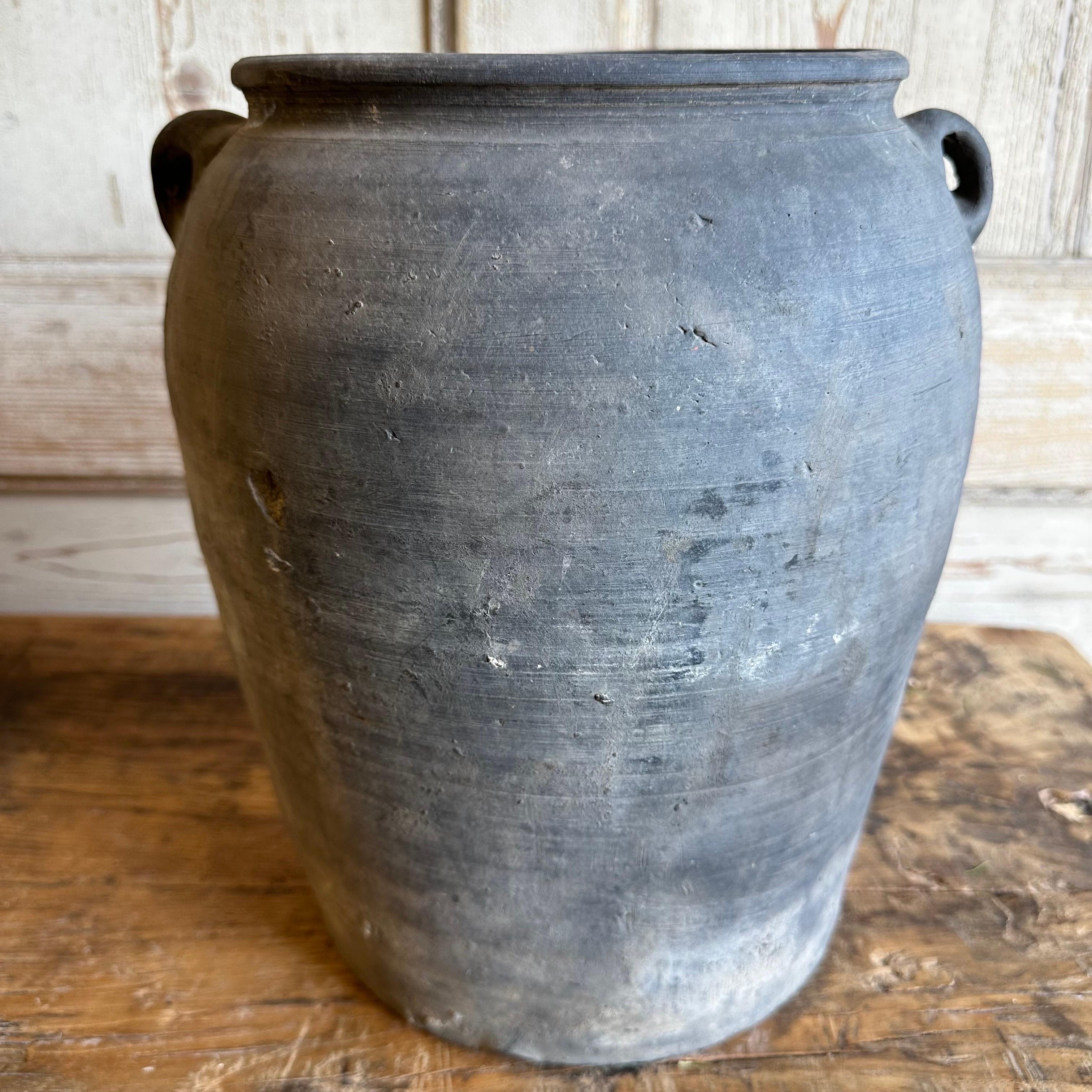 20th Century Vintage Gray Clay Weathered Pottery