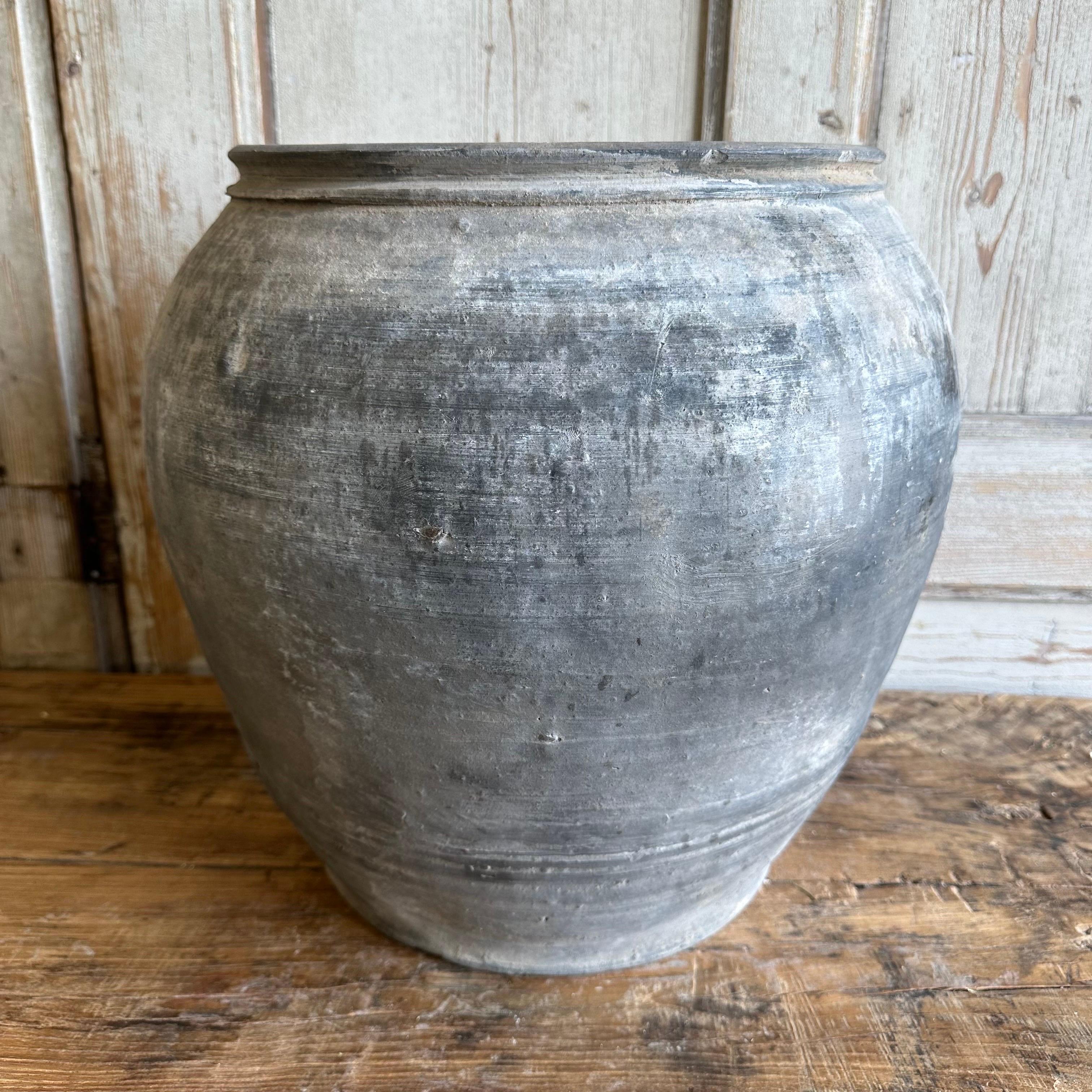 Vintage Gray Clay Weathered Pottery 1