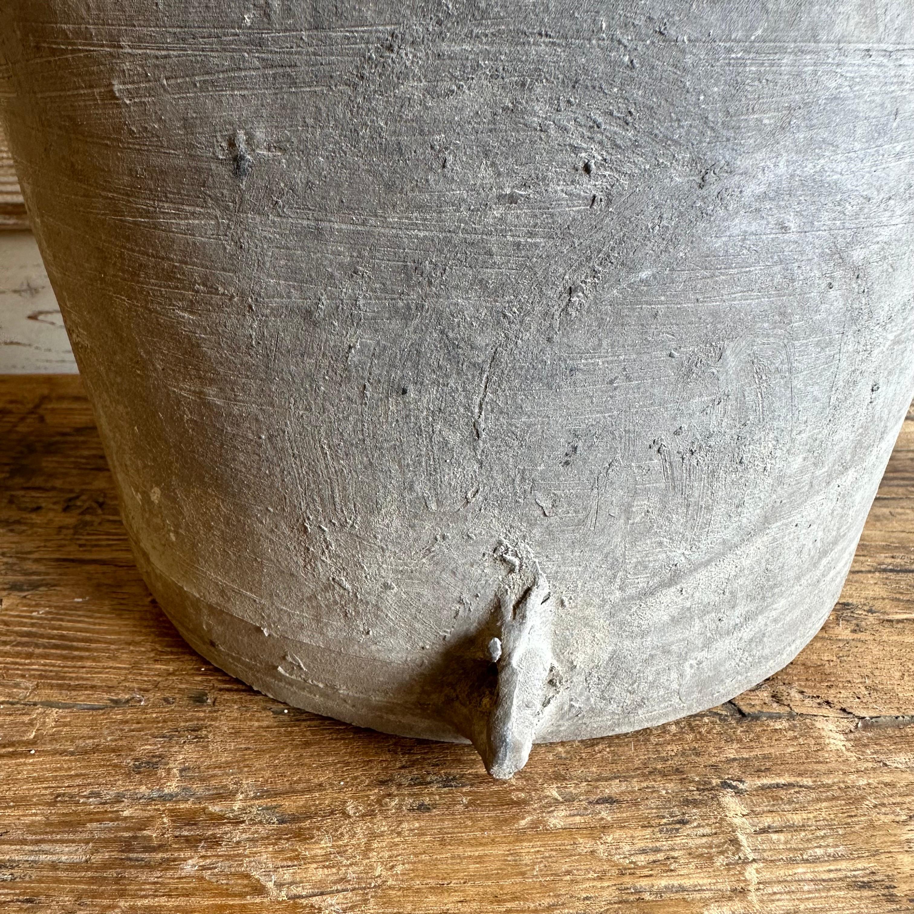 20th Century Vintage Gray Clay Weathered Pottery