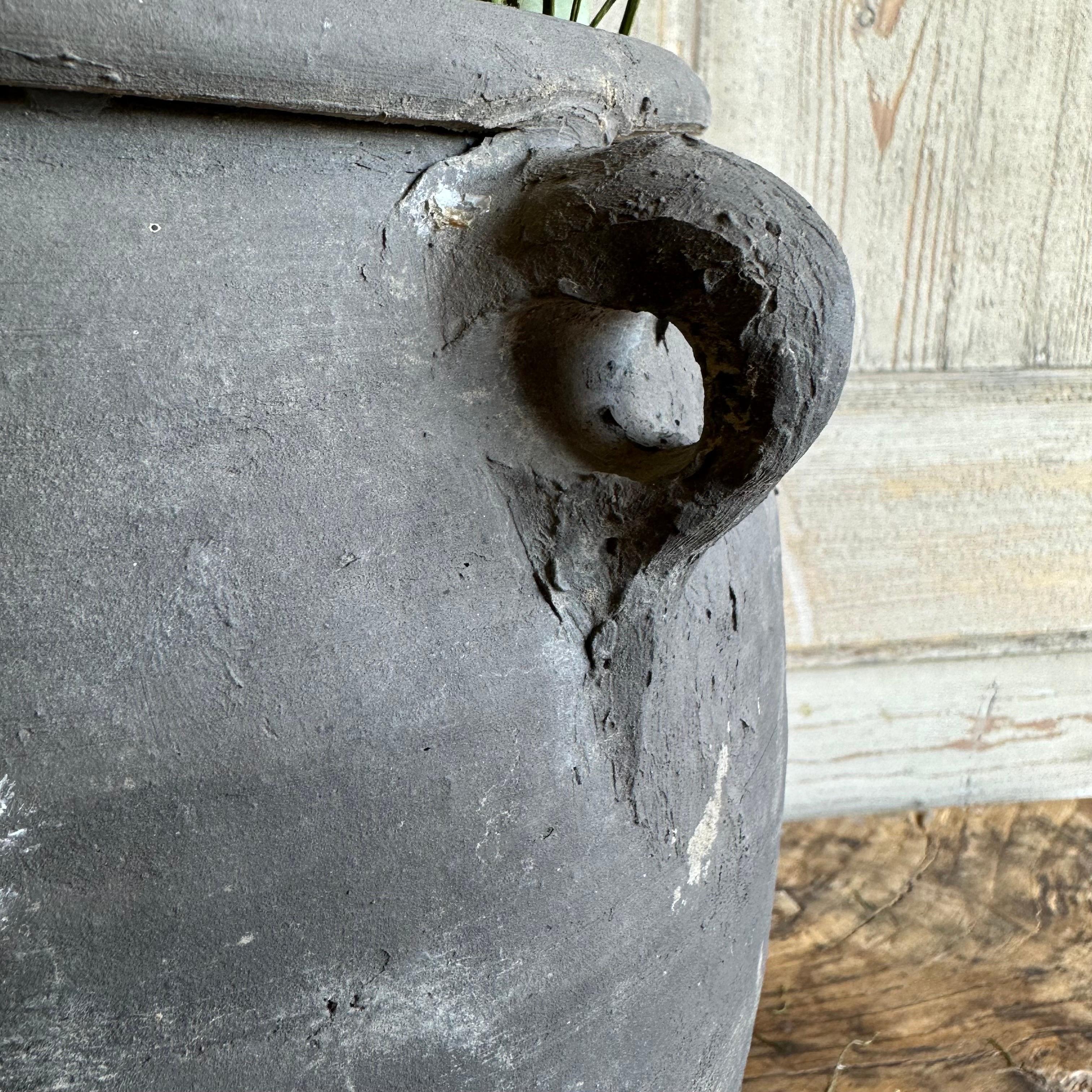 Vintage Gray Clay Weathered Pottery For Sale 1