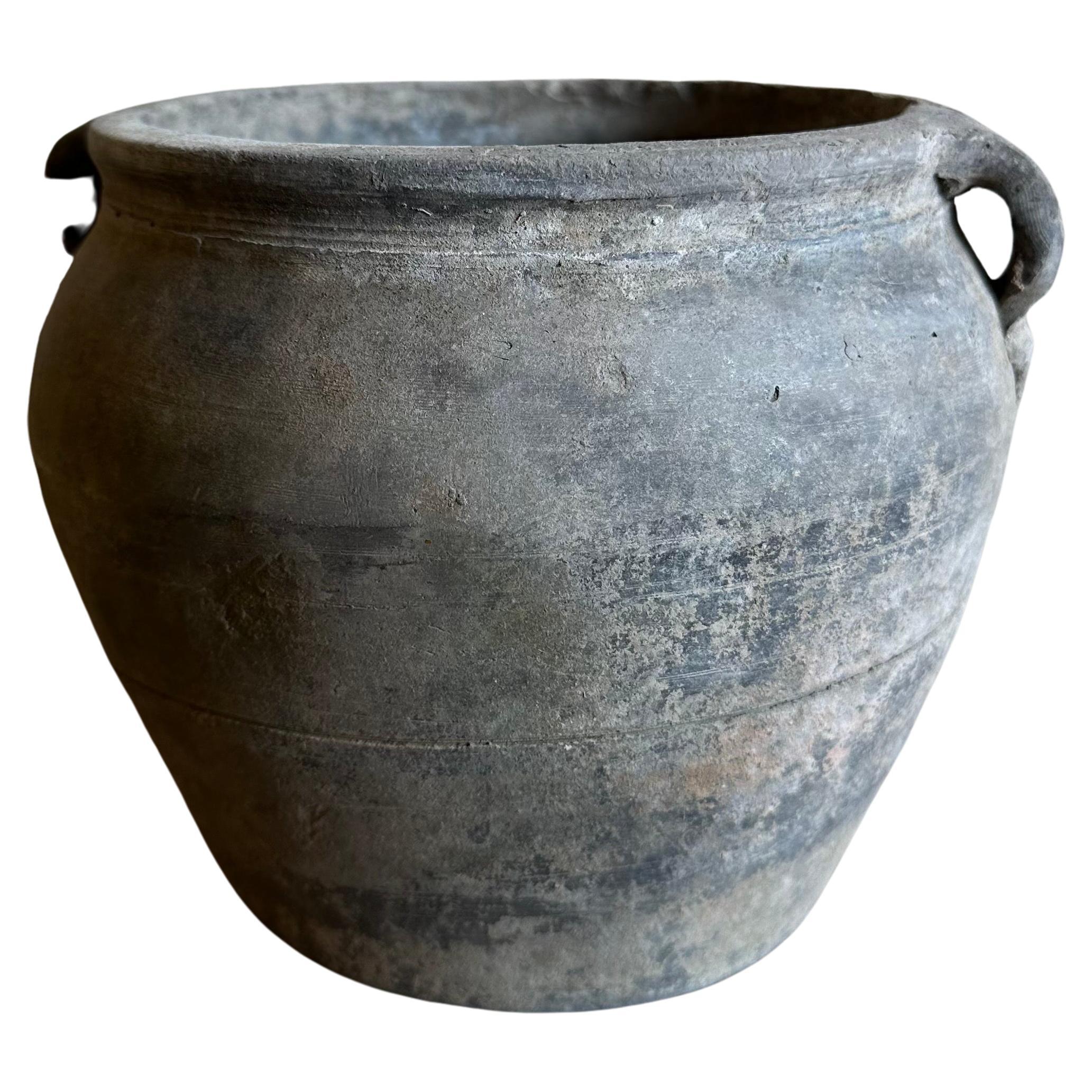 Vintage Grey Clay Weathered Pottery For Sale at 1stDibs