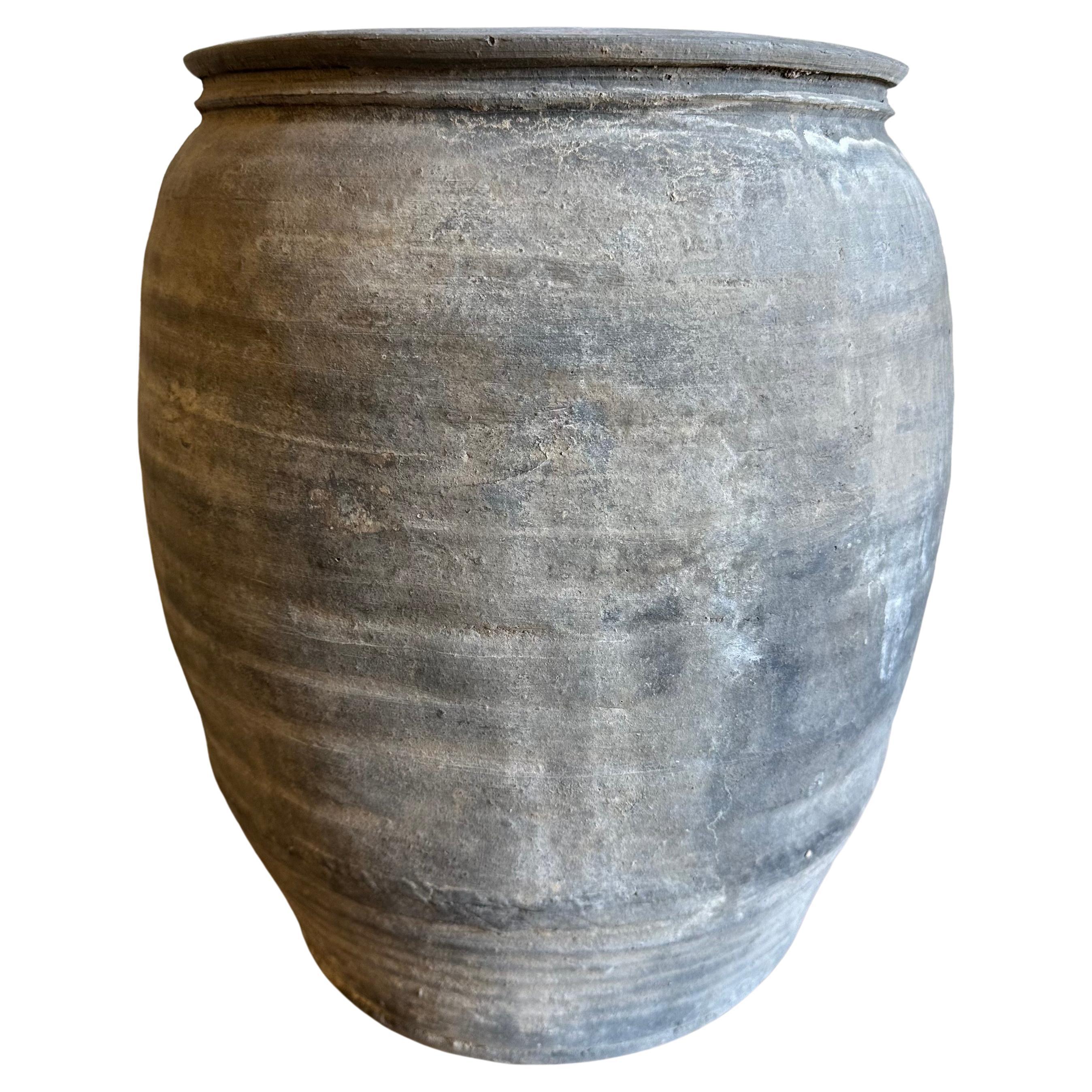 Vintage Gray Clay Weathered Pottery For Sale at 1stDibs