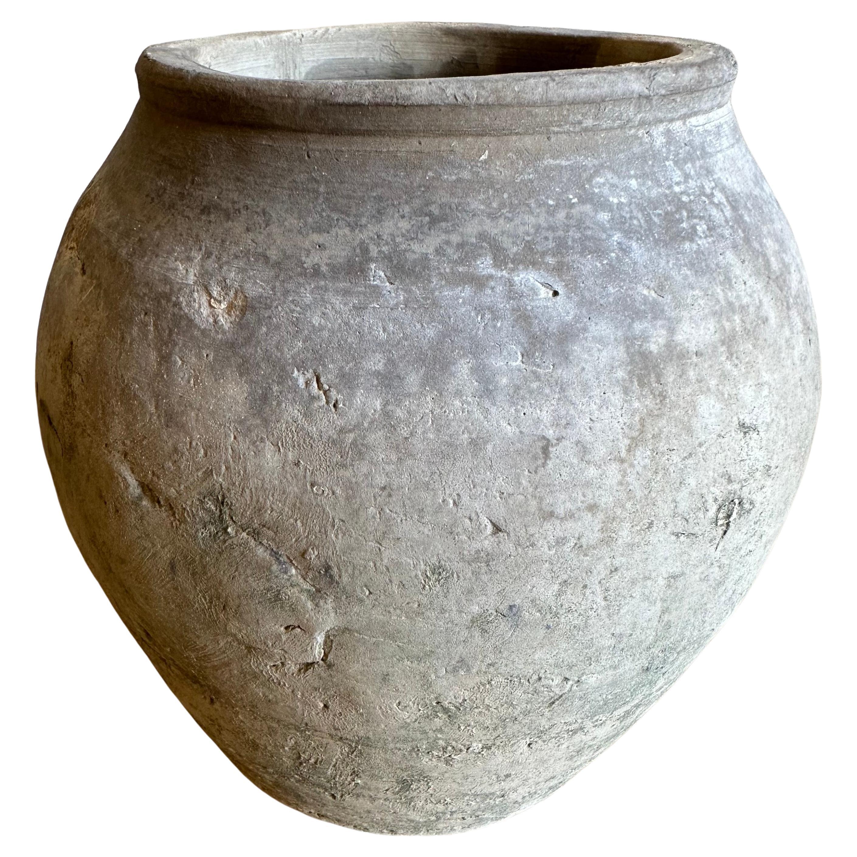 Vintage Grey Clay Weathered Pottery For Sale at 1stDibs