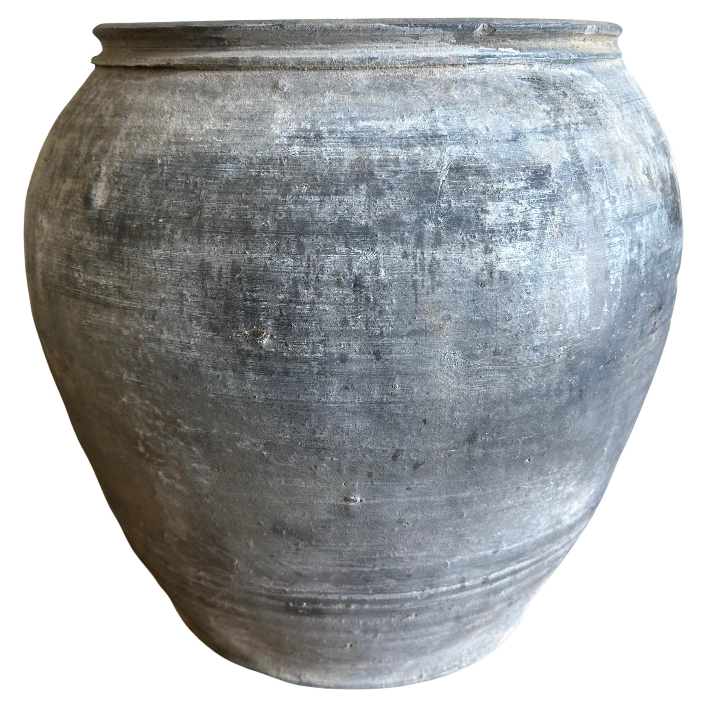 Vintage Gray Clay Weathered Pottery