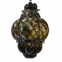 Farol vintage de cristal gris