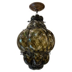Farol vintage de cristal gris
