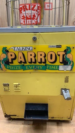 Vintage Gray Hound Talking Parrot Prize Every Time Vending Machine