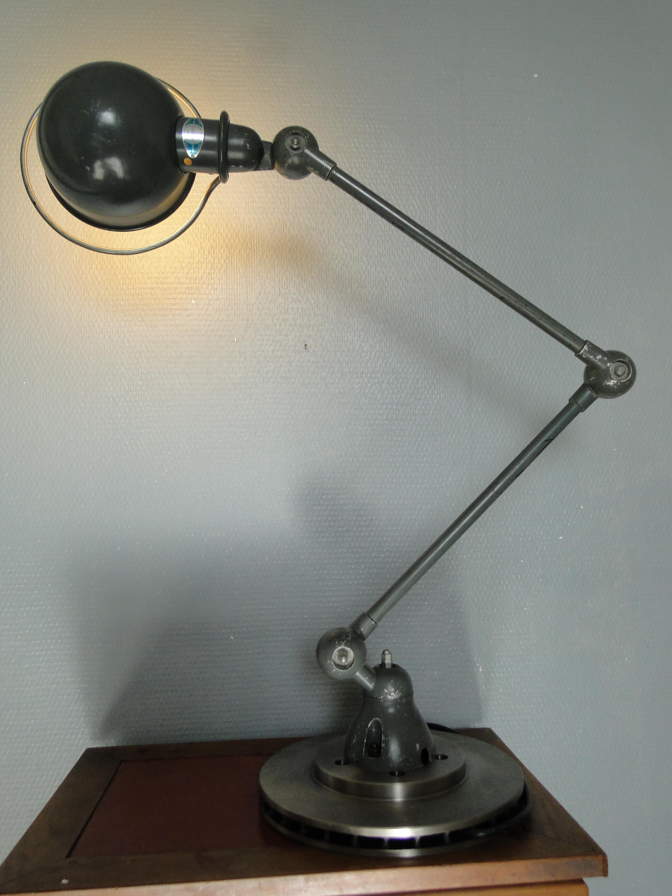 20th Century Jean Louis Domecq Jielde Vintage Gray Lamp 2 Arms France For Sale