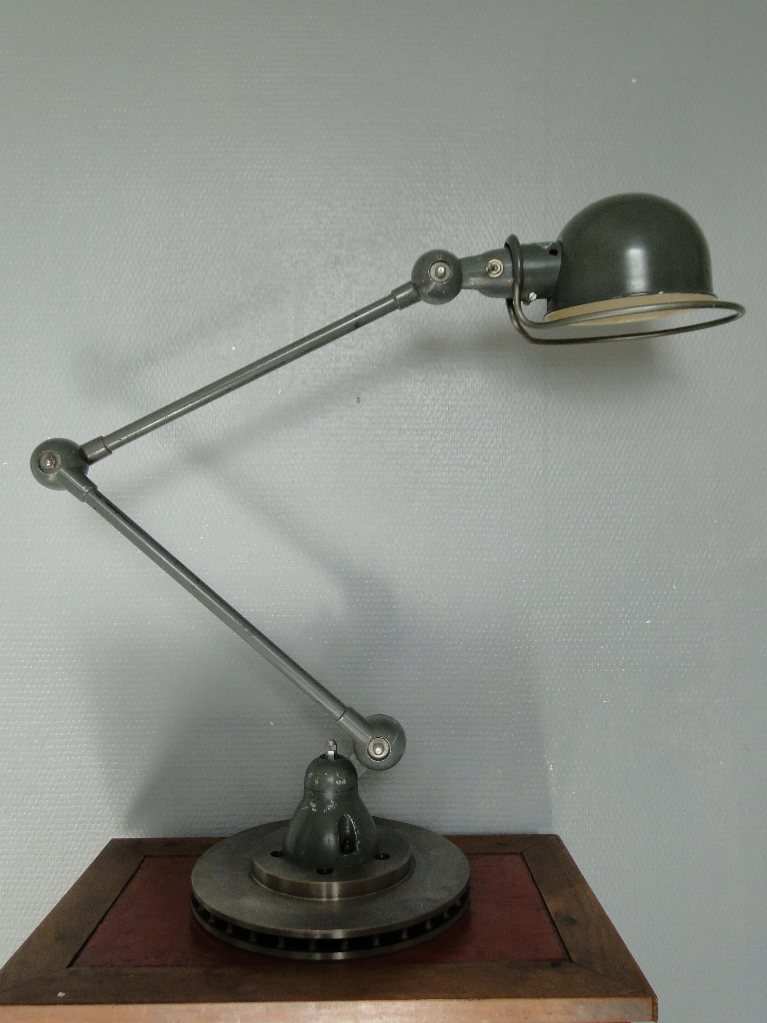 Jean Louis Domecq Jielde Vintage Gray Lamp  2 Arms France For Sale 5