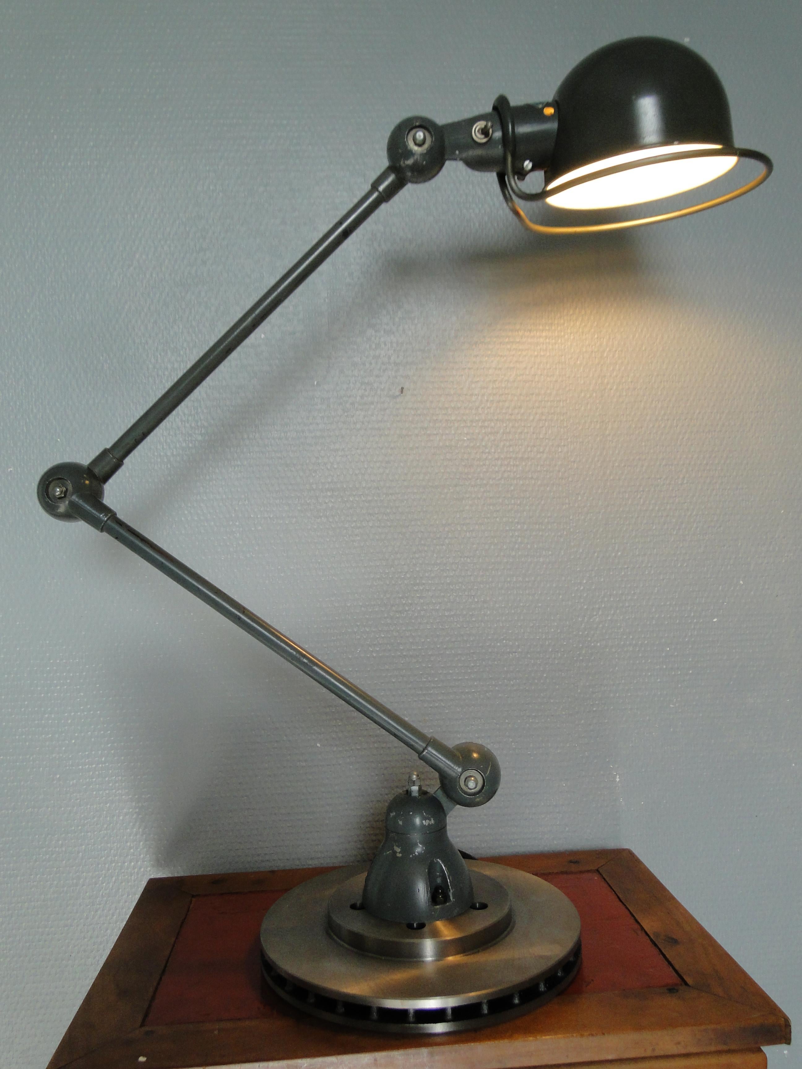 Jean Louis Domecq Jielde Vintage Gray Lamp  2 Arms France For Sale 1
