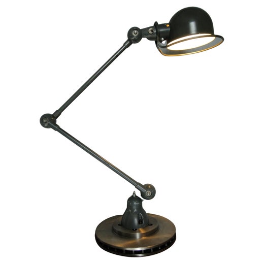 Jean Louis Domecq Jielde Vintage Gray Lamp 2 Arms France For Sale at 1stDibs