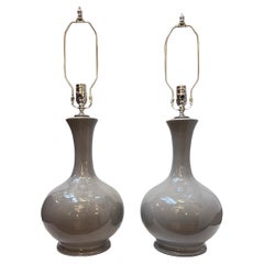 Vintage Gray Porcelain Lamps