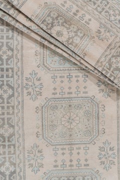 Vintage Gray Turkish Oushak Anatolian Runner 4'5 X 10'11
