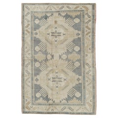 Tappeto Oushak turco grigio vintage 4' X 6'