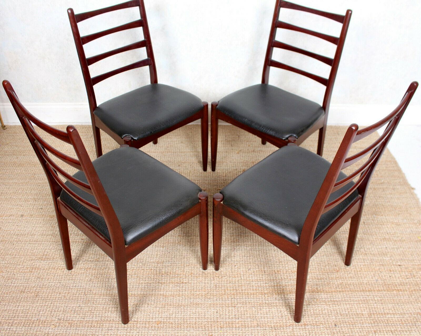 English Vintage Greaves Thomas Rosewood Dining Table and 4 Chairs For Sale