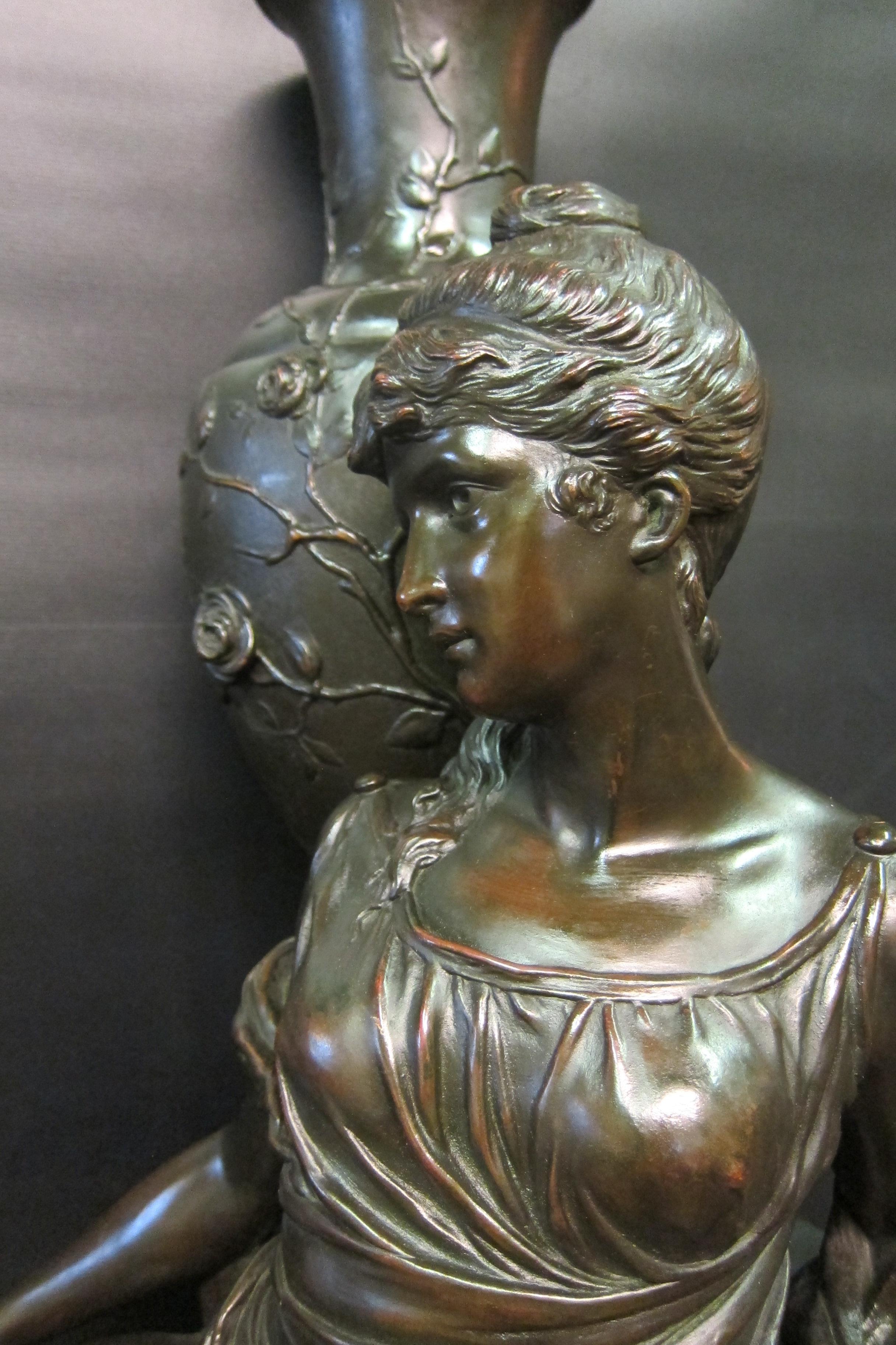 French Vintage Grecian Copper Clad over Gesso Sculpture For Sale