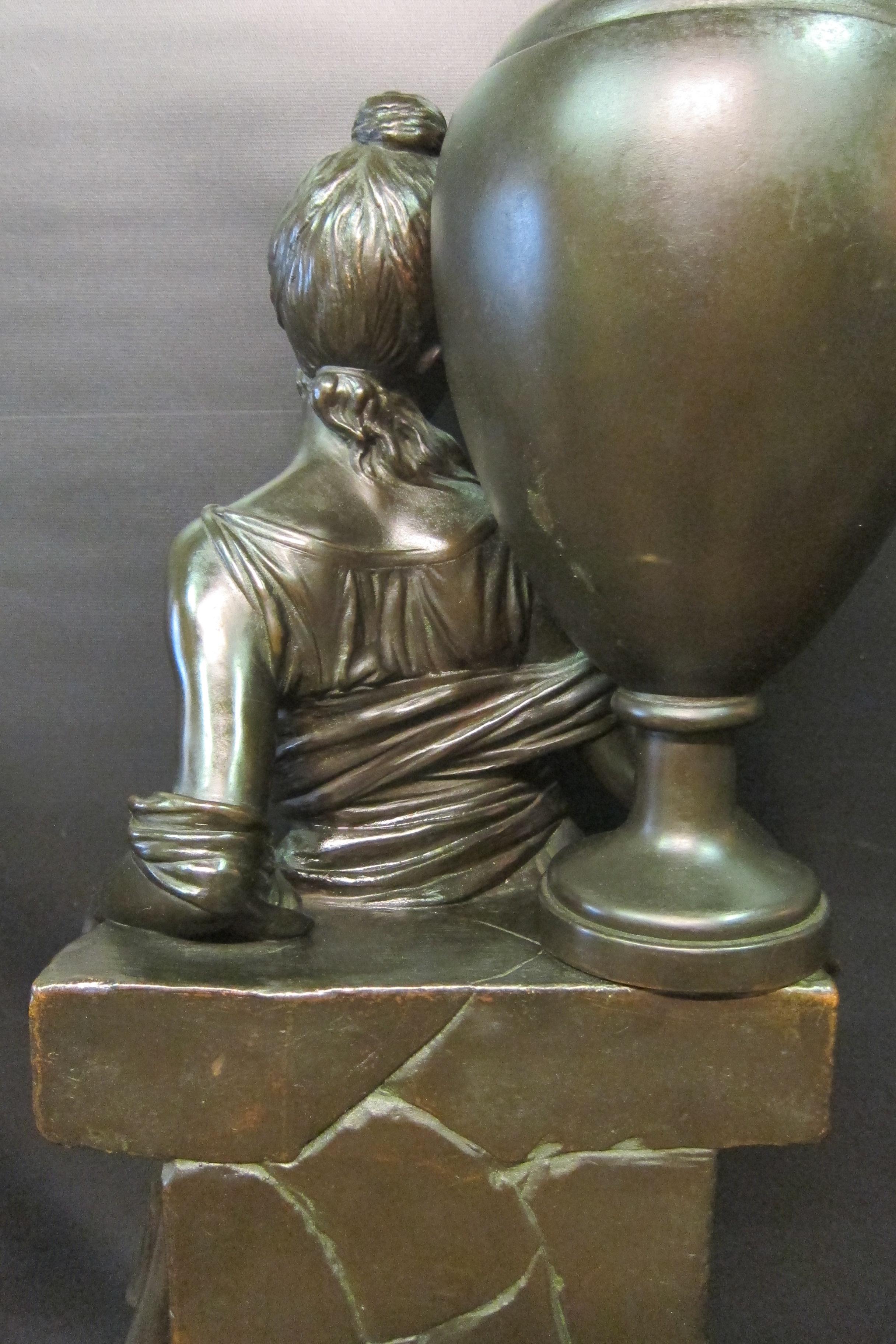 Vintage Grecian Copper Clad over Gesso Sculpture In Good Condition For Sale In Bronx, NY