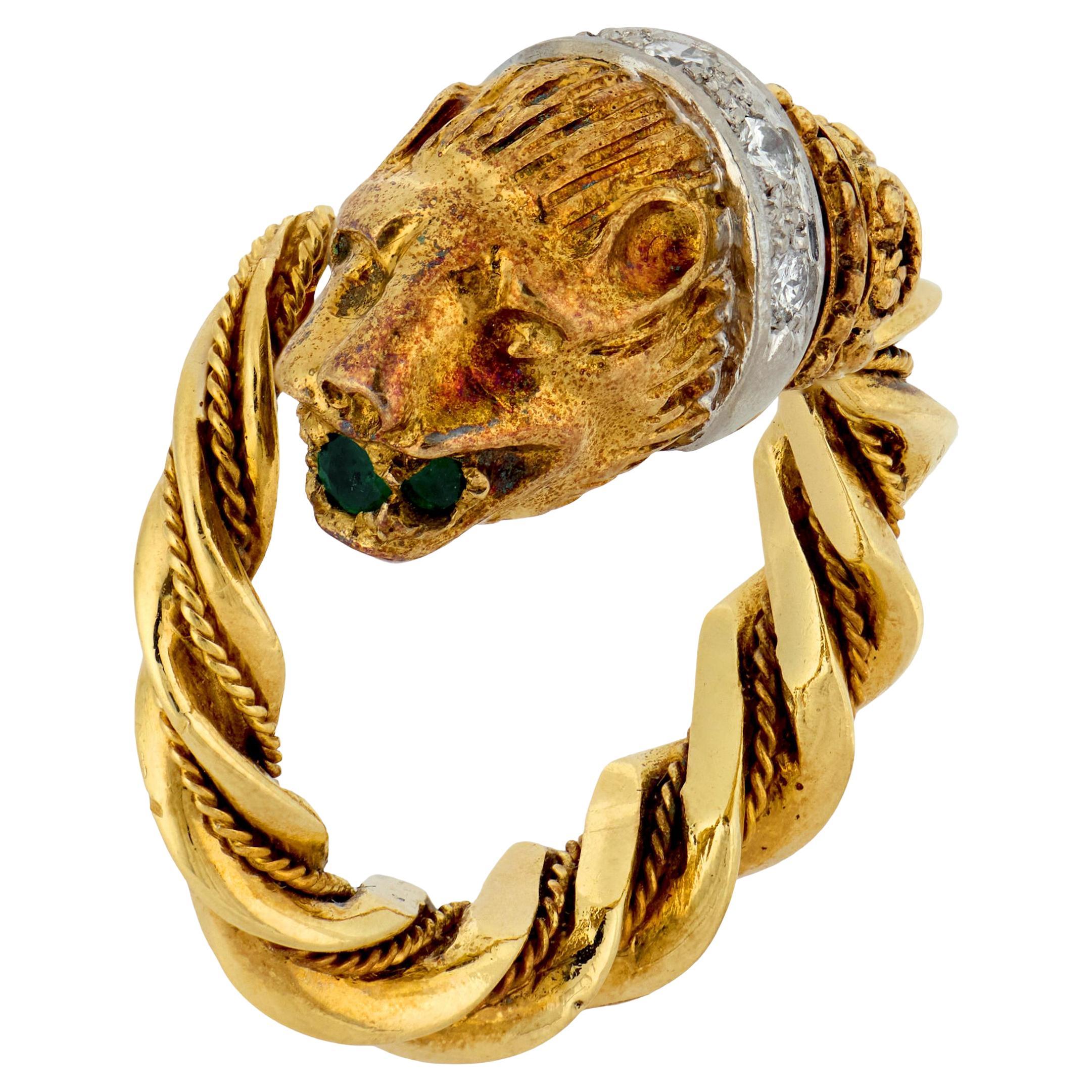 What does a gold lion ring mean?