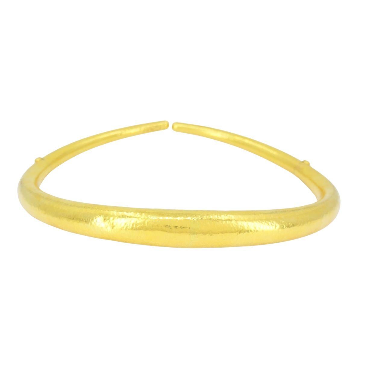 Collar Mecánico Vintage Griego de Oro Martillado de 18k en venta 1