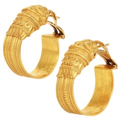Grecque d'époque  Boucles d'oreilles tête de lion en or 21K